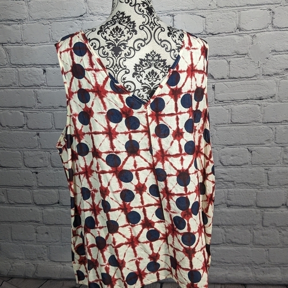 simple Suzanne Betro women's geo print NWT popover tank top plus sz 4x BBIN - Picture 11 of 11